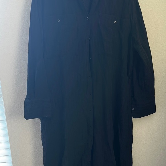 Everlane Black Button-Up Long dress - Picture 4 of 7
